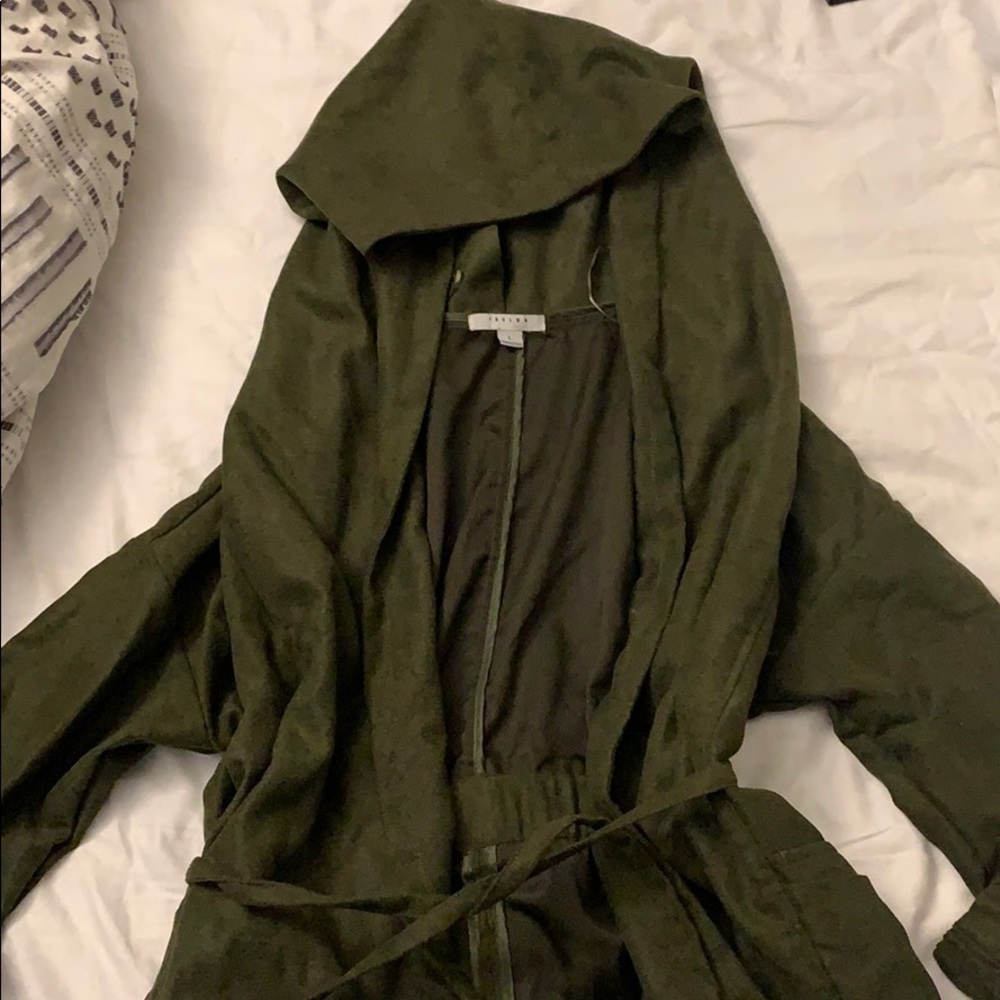 Green trench coat jacket